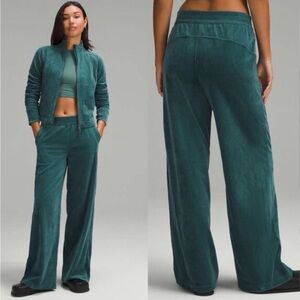 Mid Rise Wide-Leg Pant *Velvet Cord Storm Teal